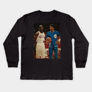 Michael Jordan and Julius Erving Vintage Kids Long Sleeve T-Shirt